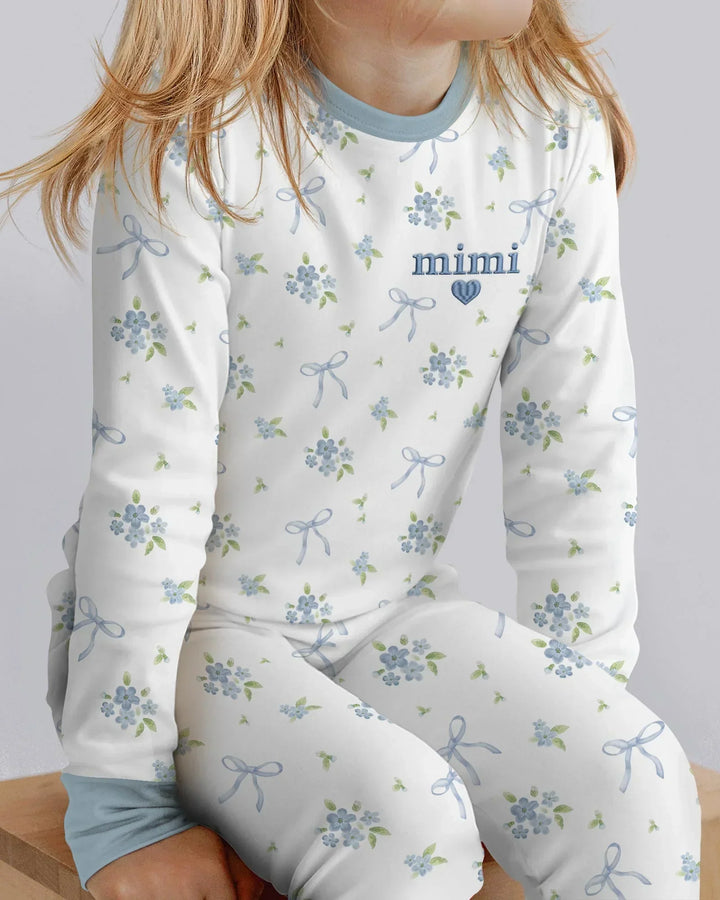 Zweiteiliges Langarm-Pyjama-Set mit Sommerfrüchten
