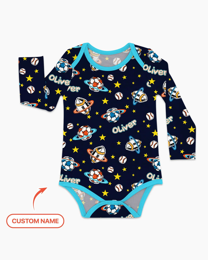 Custom Name Space Sport Bamboo Bodysuit