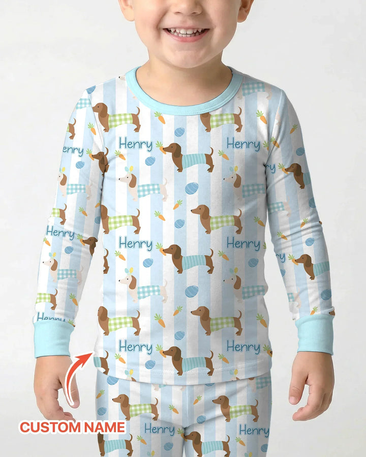 Zweiteiliges Langarm-Pyjama-Set mit Sommerfrüchten