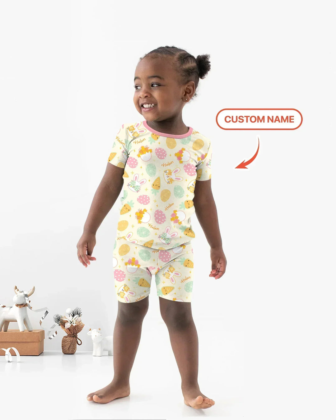 Zweiteiliges Pyjama-Set mit kurzen Ärmeln und Shorts im Sommer-Design