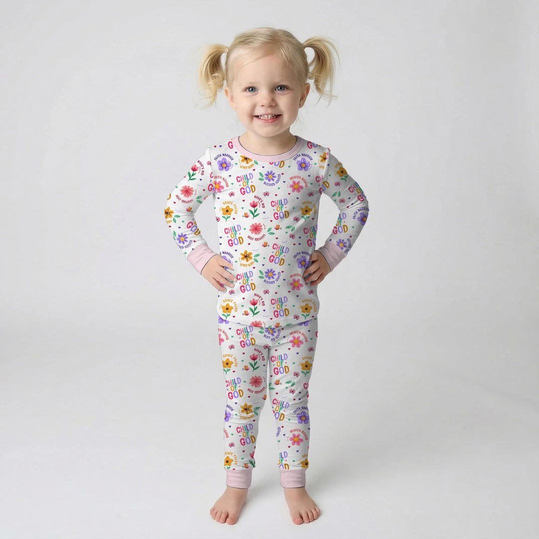 Zweiteiliges Langarm-Pyjama-Set mit Sommerfrüchten