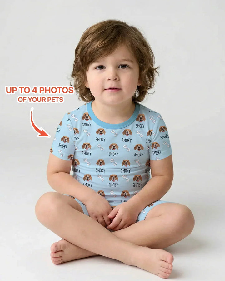 Zweiteiliges Pyjama-Set mit kurzen Ärmeln und Shorts im Sommer-Design