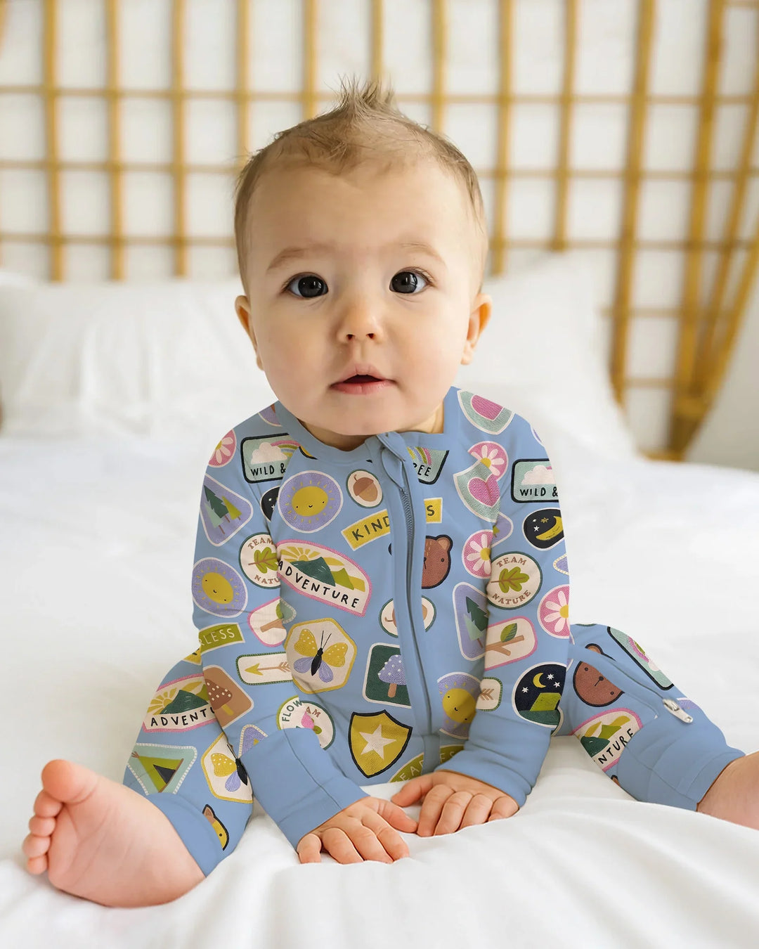 Gerippte Babykleidung mit individuellem Foto - Weich &amp; Skizzenhaft