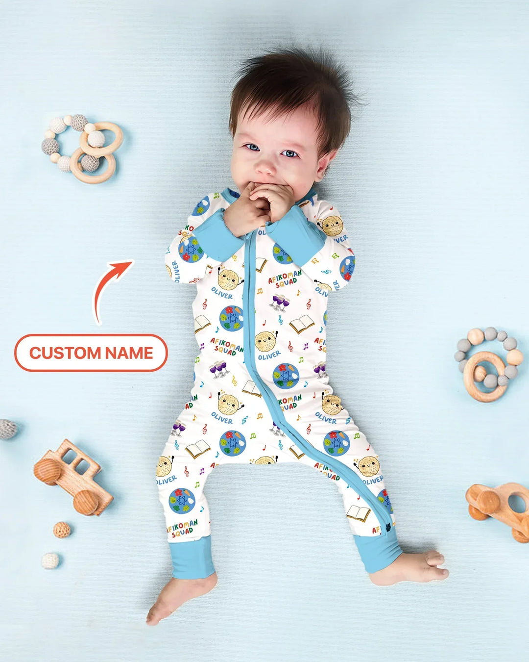 Custom Name Passover Afikoman Squad Bamboo Convertible Zippy