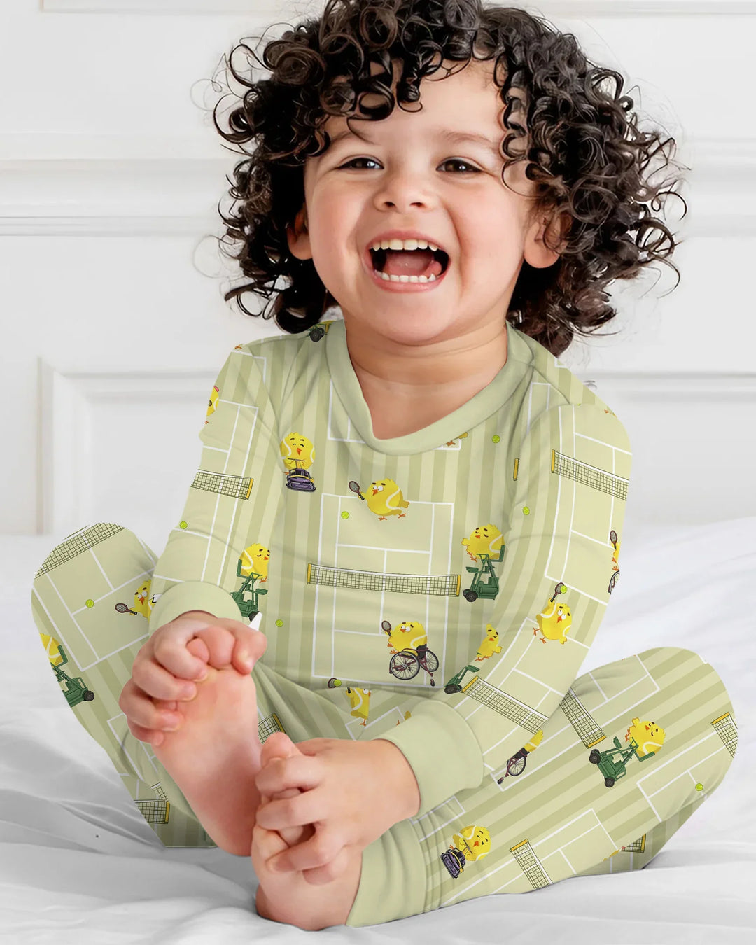 Zweiteiliges Langarm-Pyjama-Set mit Sommerfrüchten
