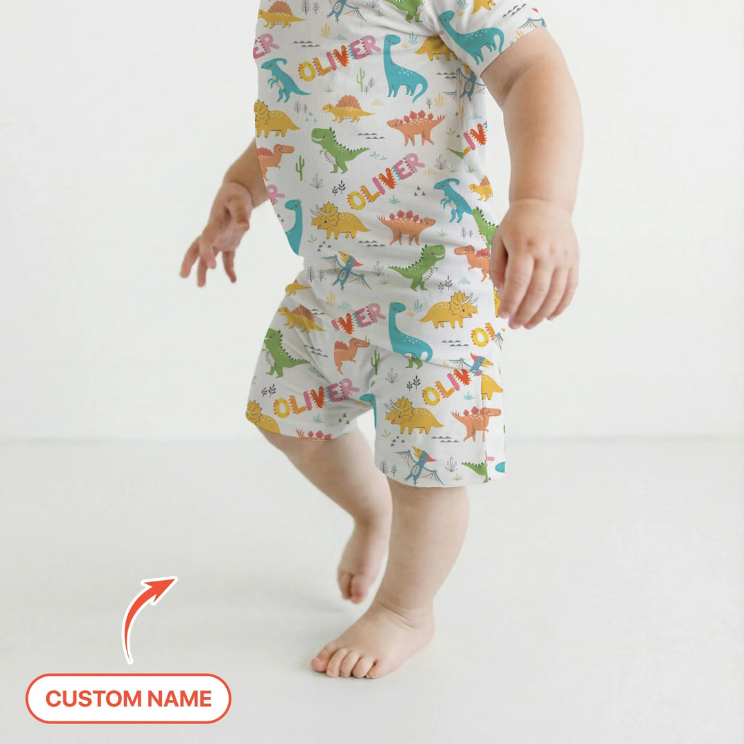 Zweiteiliges Pyjama-Set mit kurzen Ärmeln und Shorts im Sommer-Design