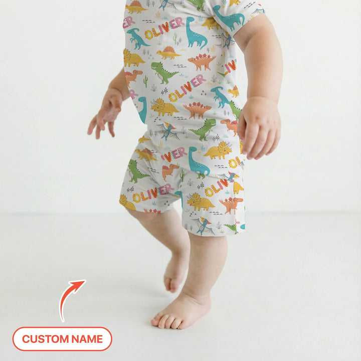 Zweiteiliges Pyjama-Set mit kurzen Ärmeln und Shorts im Sommer-Design