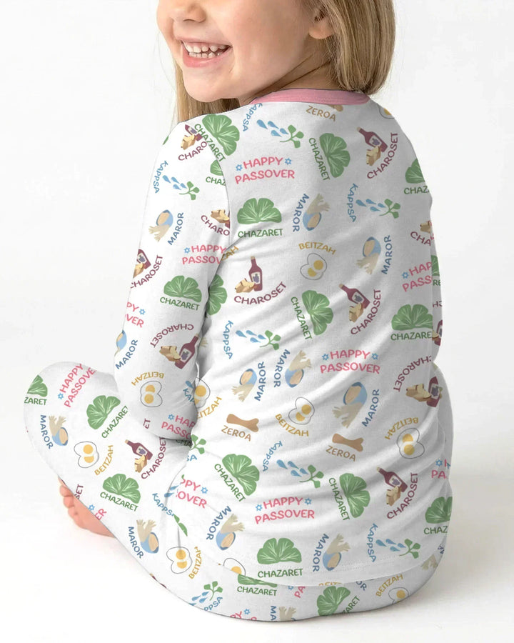 Zweiteiliges Langarm-Pyjama-Set mit Sommerfrüchten