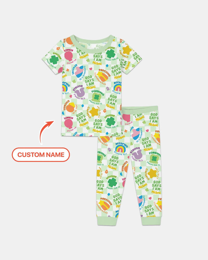 Zweiteiliges, kurzärmliges Pyjama-Set mit Marienkäfern