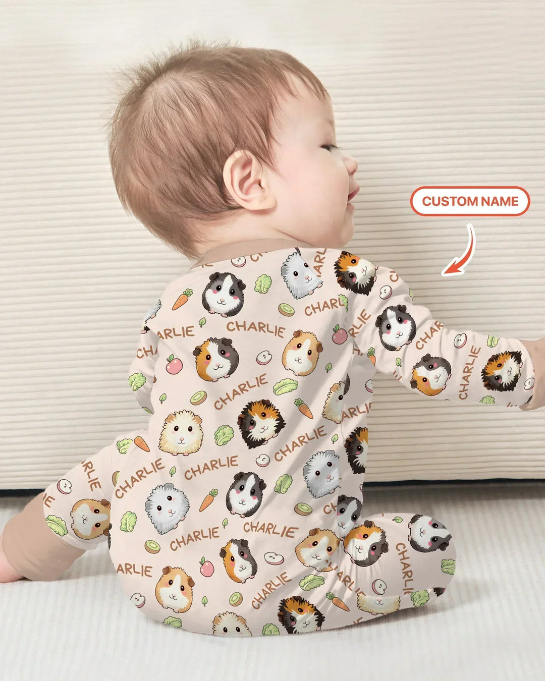 Gerippte Babykleidung mit individuellem Foto - Weich &amp; Skizzenhaft