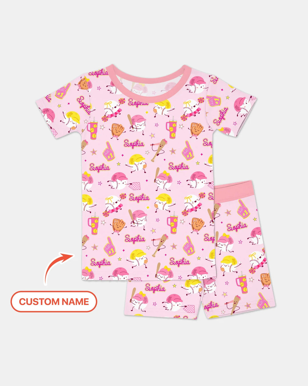 Zweiteiliges Pyjama-Set mit kurzen Ärmeln und Shorts im Sommer-Design