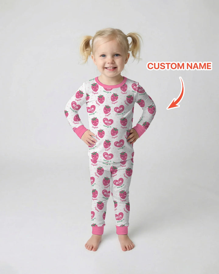 Zweiteiliges Langarm-Pyjama-Set mit Sommerfrüchten