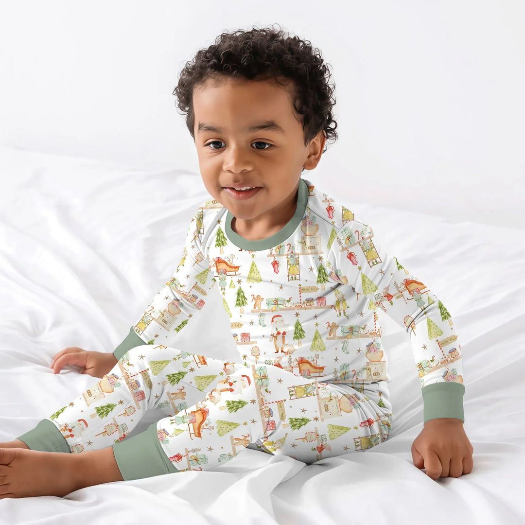 Santa's Workshop Bamboo Two Piece Long Sleeve Pajama Set