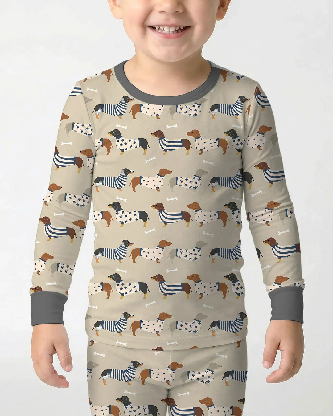 Zweiteiliges Langarm-Pyjama-Set mit Sommerfrüchten