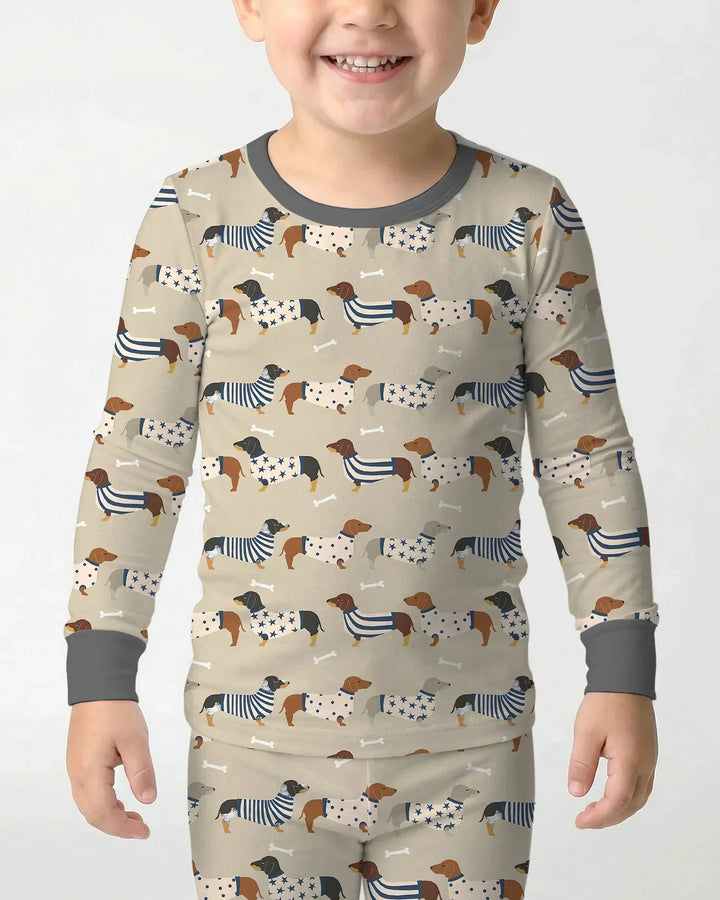 Zweiteiliges Langarm-Pyjama-Set mit Sommerfrüchten