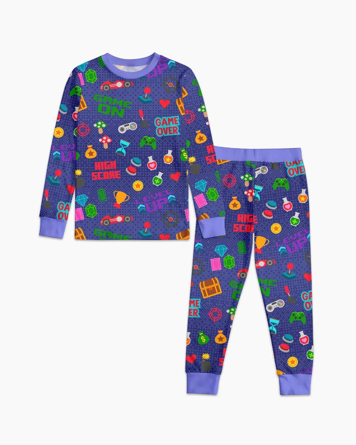 Zweiteiliges Langarm-Pyjama-Set mit Sommerfrüchten