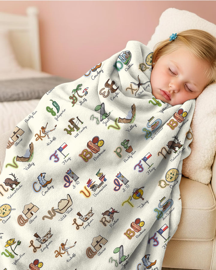 Texas Alphabet Bamboo Blanket