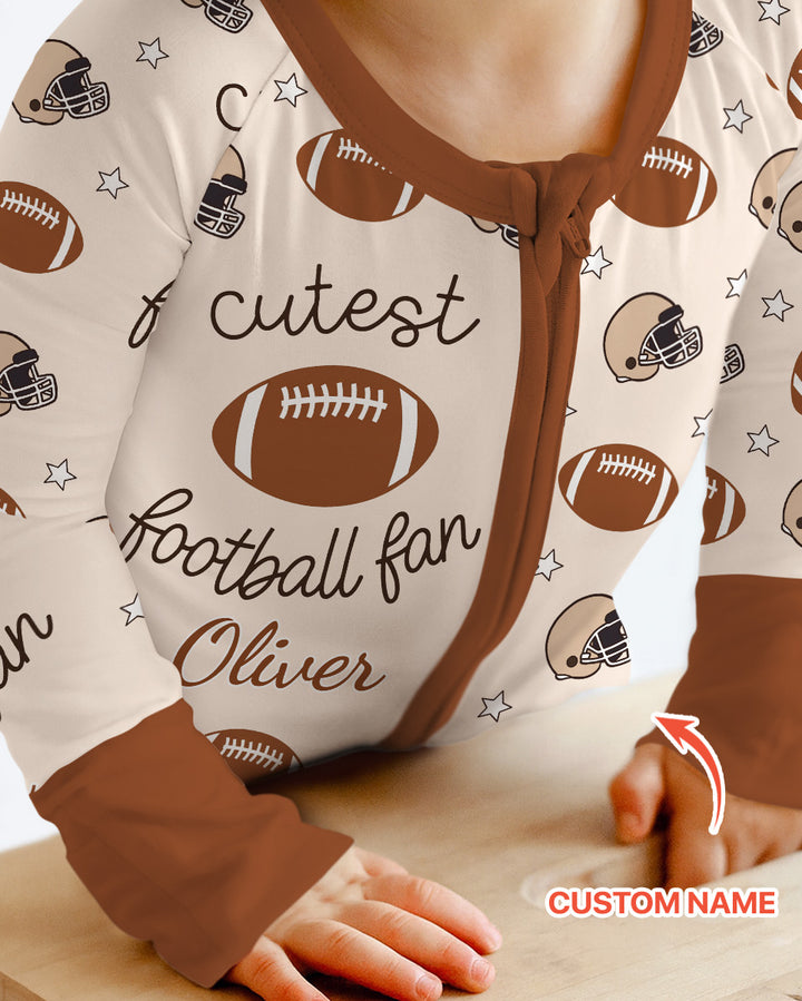Custom Name Cutest Football Fan Bamboo Convertible Zippy