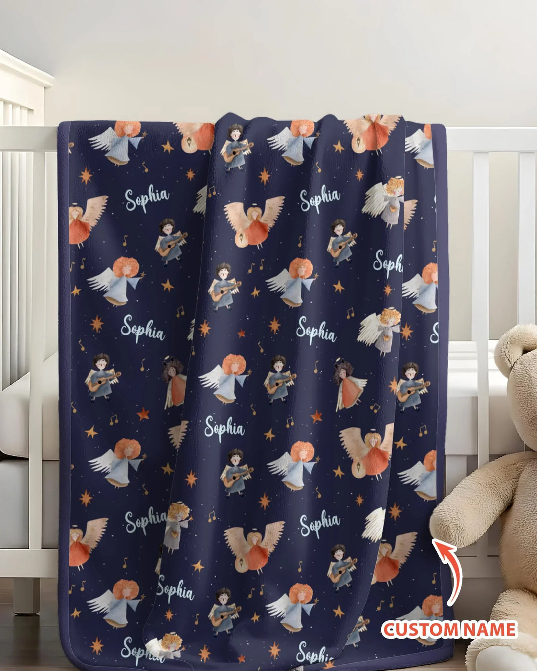 Guardian Angels Custom Name Bamboo Blanket