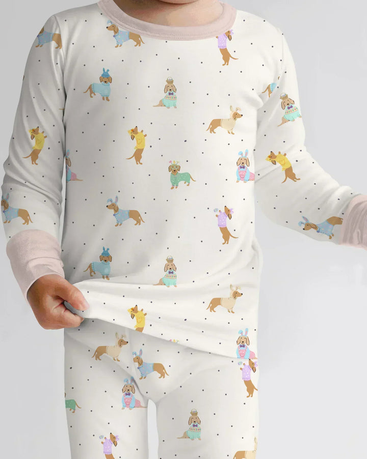 Zweiteiliges Langarm-Pyjama-Set mit Sommerfrüchten