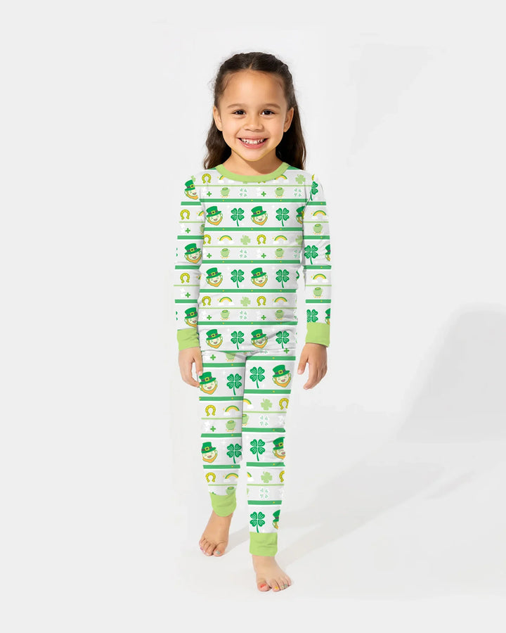 Zweiteiliges Langarm-Pyjama-Set mit Sommerfrüchten