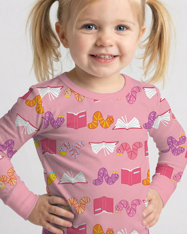 Zweiteiliges Langarm-Pyjama-Set mit Sommerfrüchten