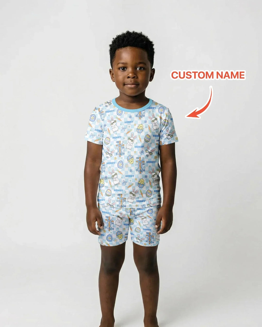 Zweiteiliges Pyjama-Set mit kurzen Ärmeln und Shorts im Sommer-Design