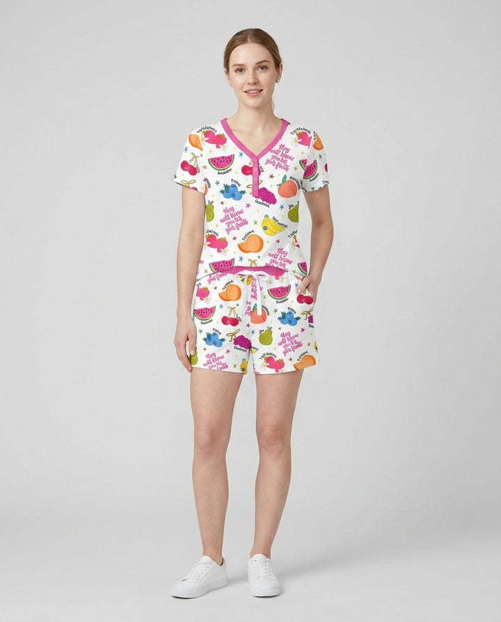 They Will Know You By Your Fruits Women Short Sleeve Short Pajama Set