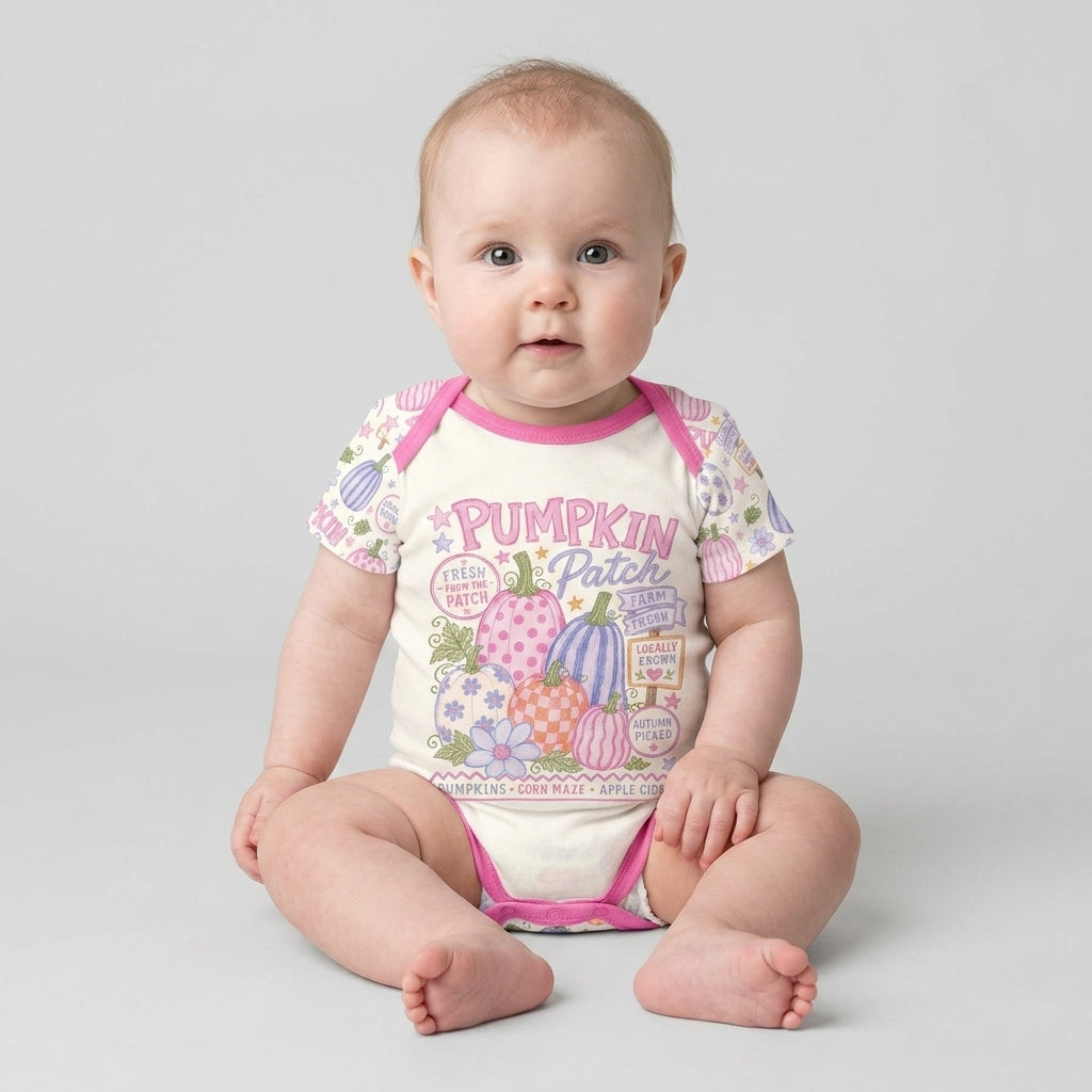 Whimsical Pumpkin Patch Bamboo Bodysuit