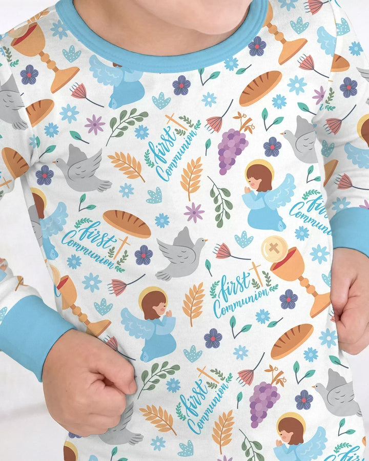 Zweiteiliges Langarm-Pyjama-Set mit Sommerfrüchten