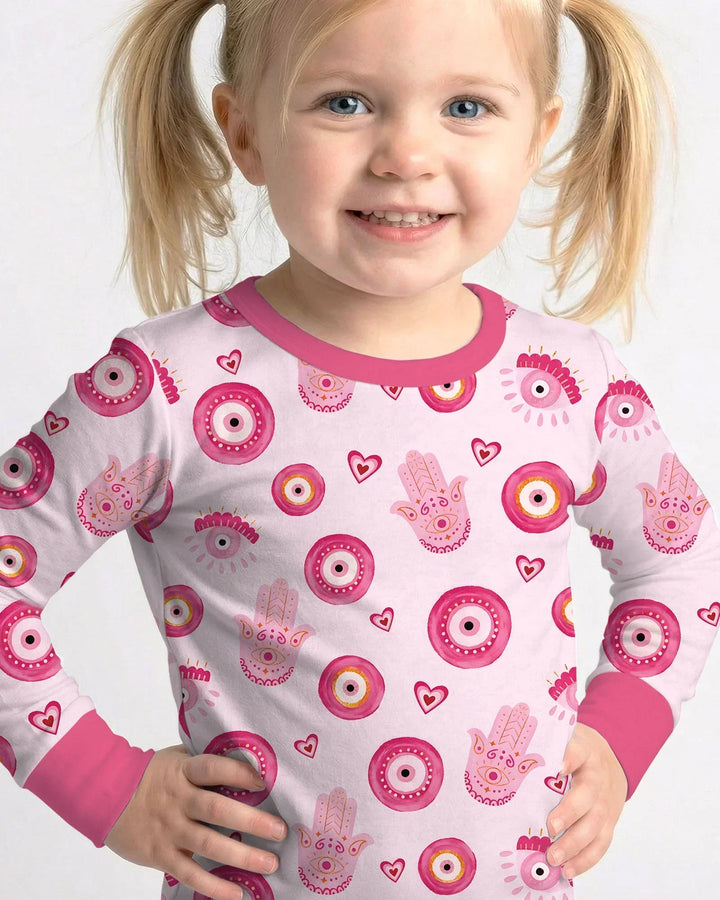Zweiteiliges Langarm-Pyjama-Set mit Sommerfrüchten