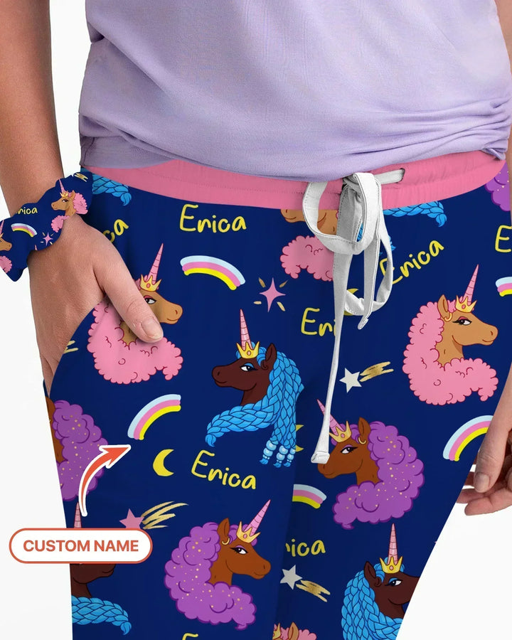 Afrikanisches Astro-Einhorn-Bambus-Damen-Pyjama-Set