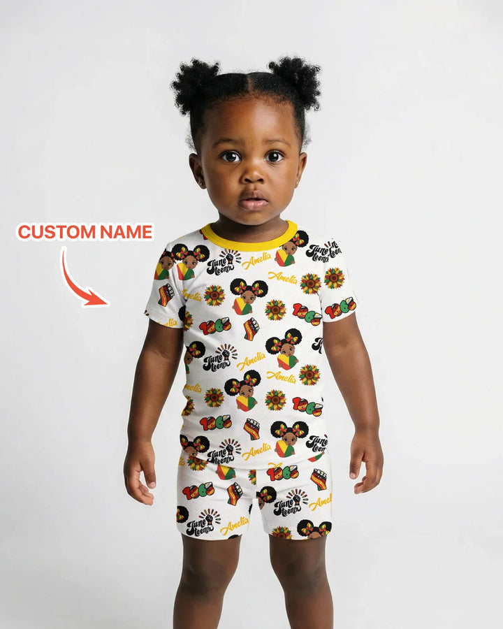 Zweiteiliges Pyjama-Set mit kurzen Ärmeln und Shorts im Sommer-Design
