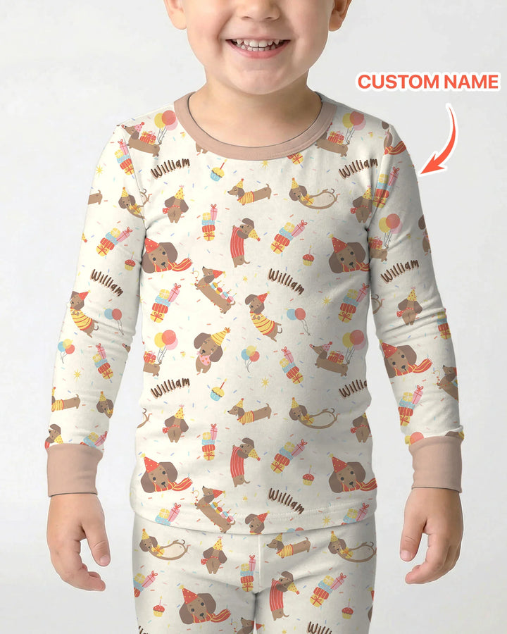 Zweiteiliges Langarm-Pyjama-Set mit Sommerfrüchten