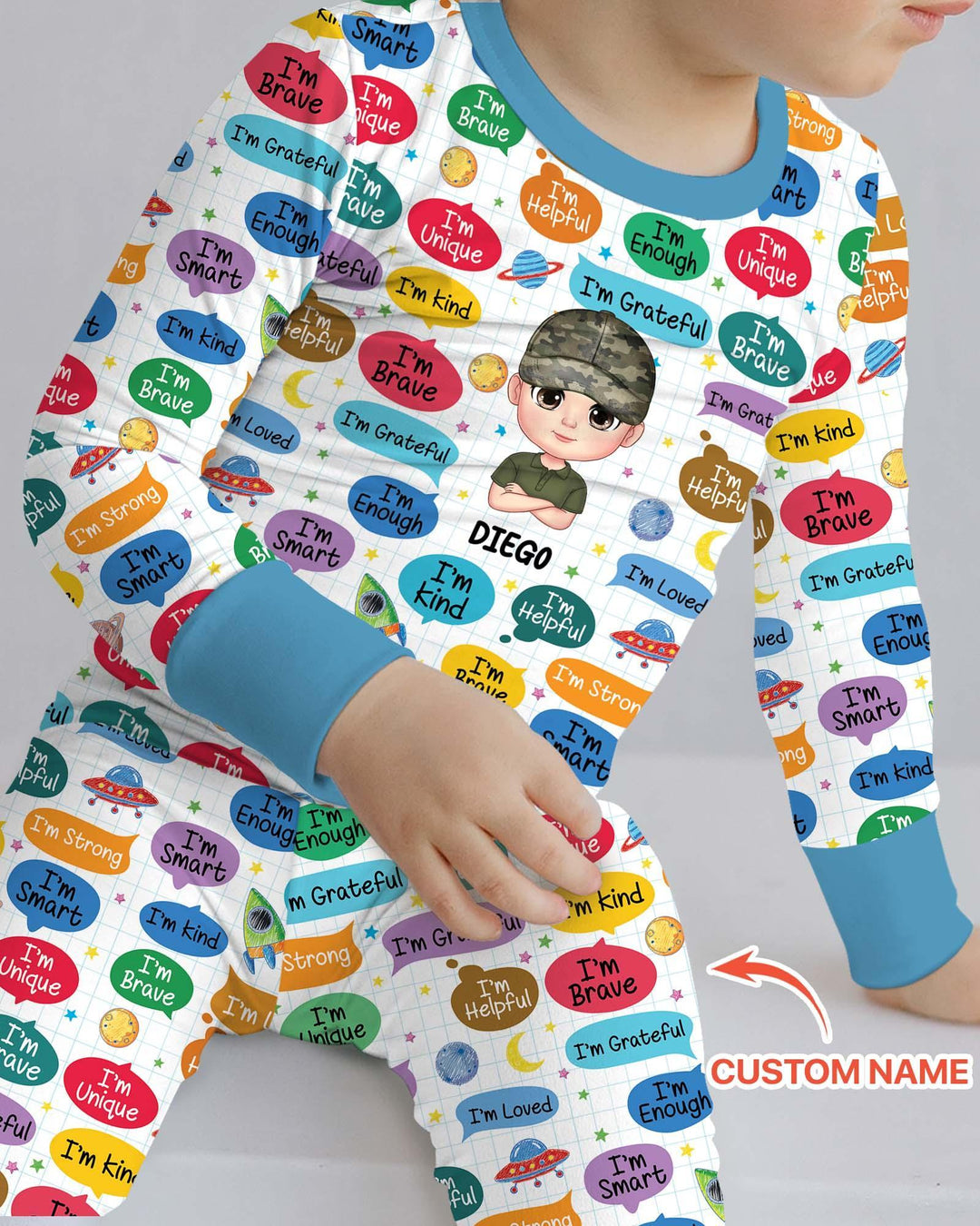 Zweiteiliges Langarm-Pyjama-Set mit Sommerfrüchten