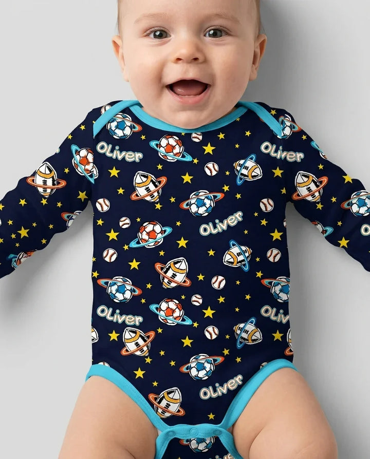 Custom Name Space Sport Bamboo Bodysuit