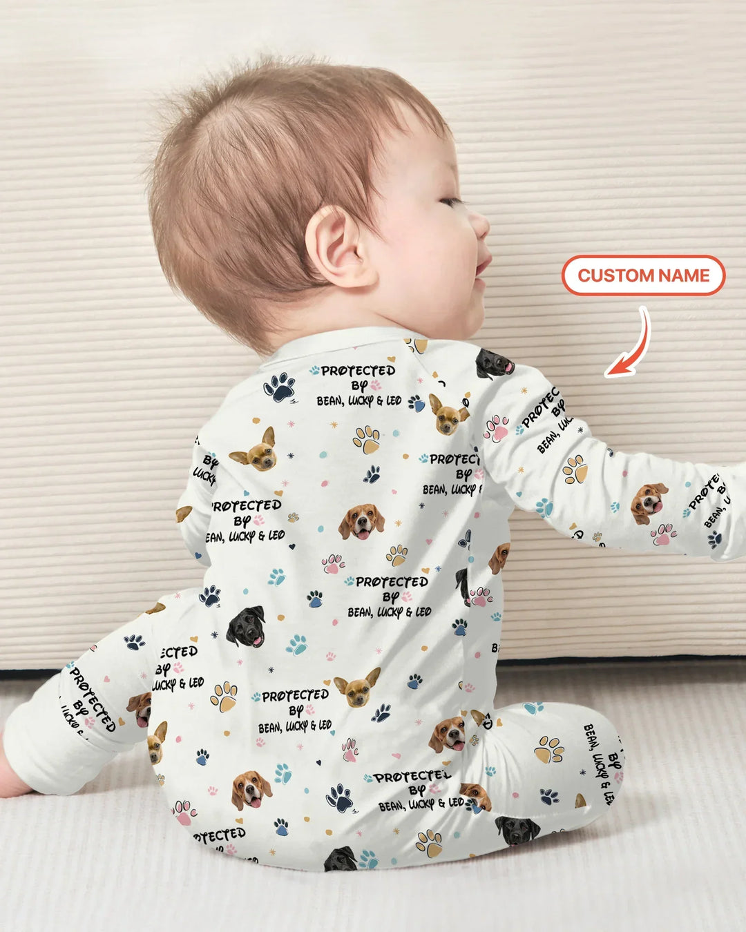 Gerippte Babykleidung mit individuellem Foto - Weich &amp; Skizzenhaft