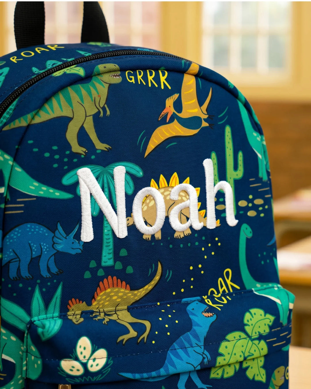 Dino Era Custom Name Embroidered Backpack