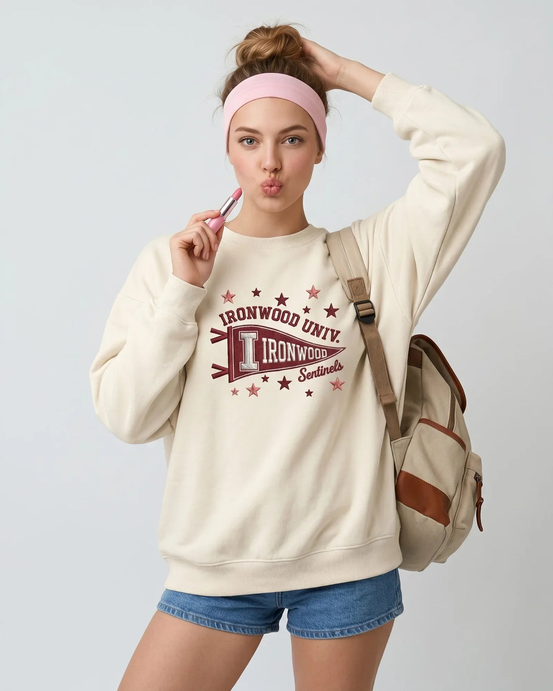 Template Damen-Rundhals-Sweatshirt aus Bambus