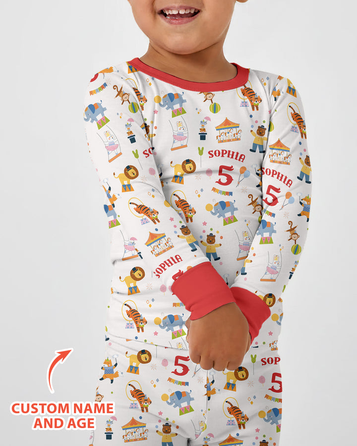 Zweiteiliges Langarm-Pyjama-Set mit Sommerfrüchten