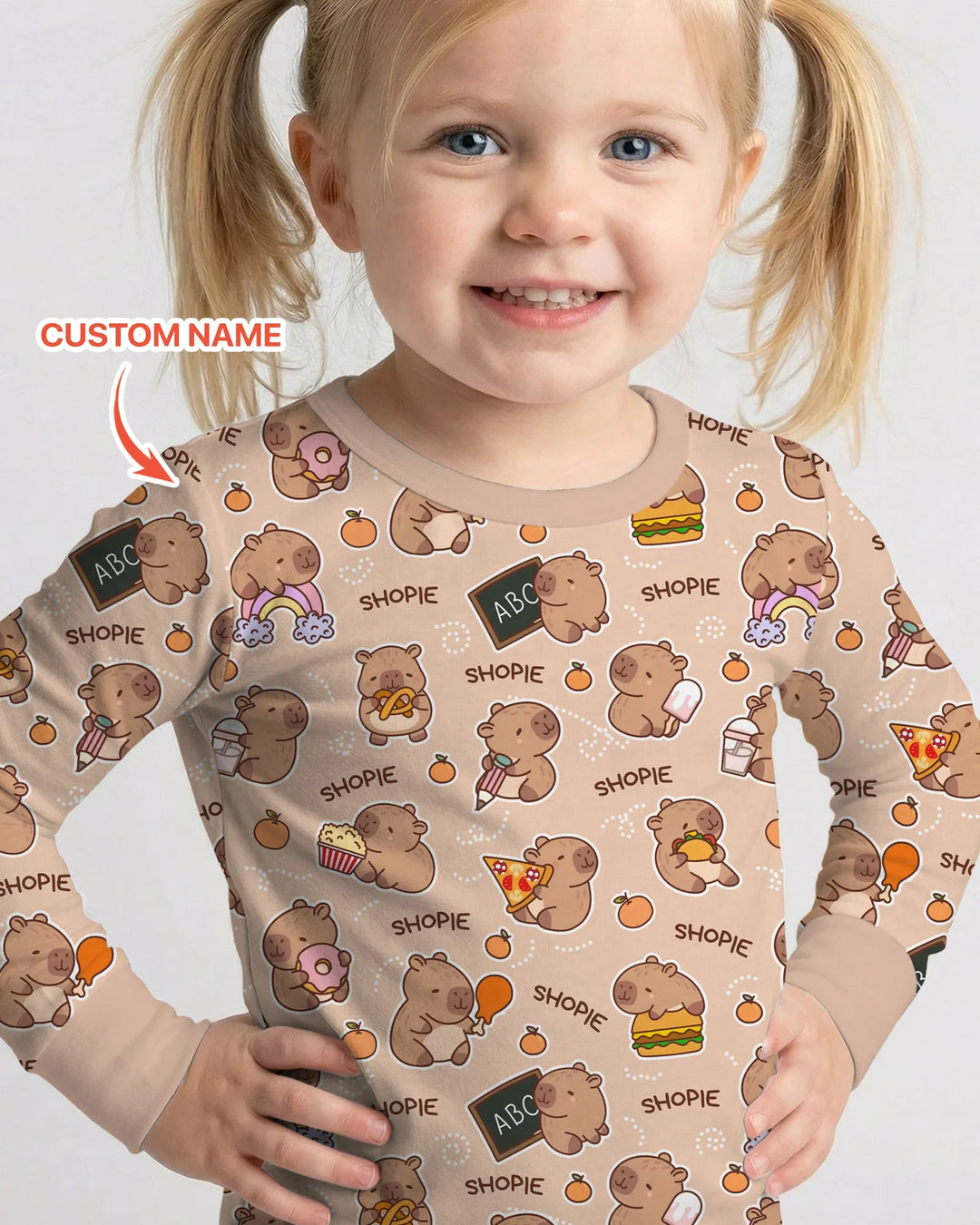 Zweiteiliges Langarm-Pyjama-Set mit Sommerfrüchten