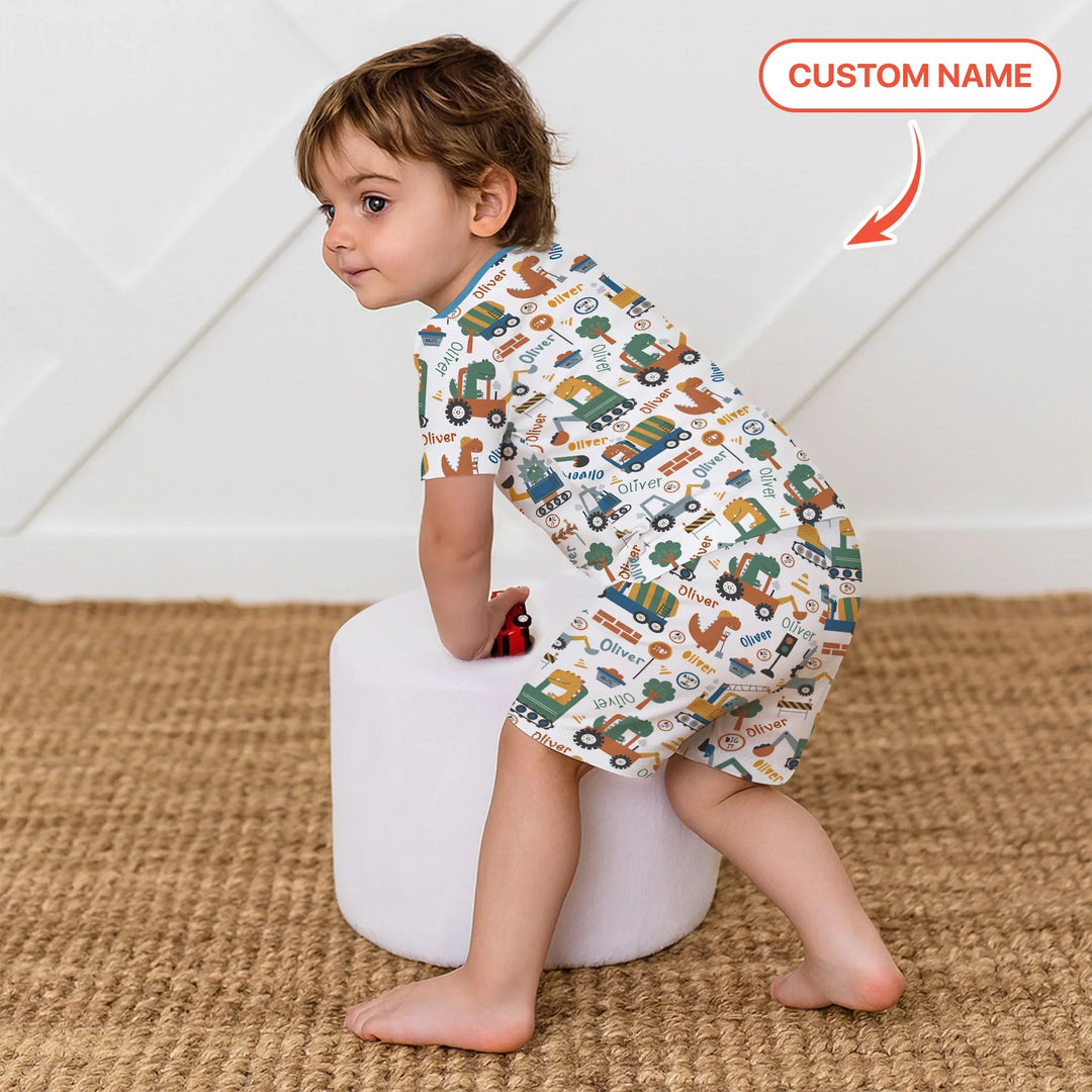 Zweiteiliges Pyjama-Set mit kurzen Ärmeln und Shorts im Sommer-Design
