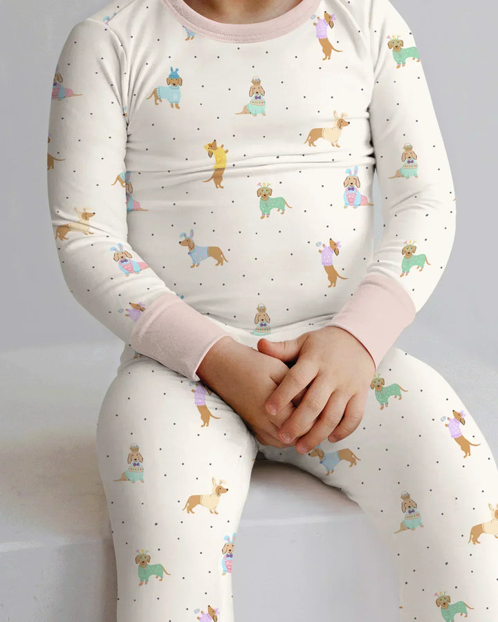 Zweiteiliges Langarm-Pyjama-Set mit Sommerfrüchten