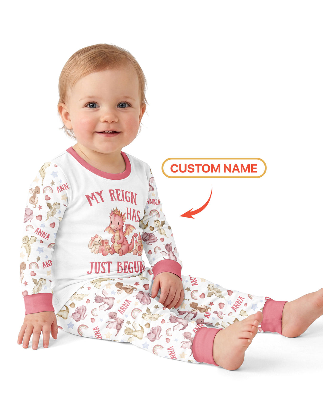 My Reign Has Just Begun Custom Name Bamboo Two Piece Long Sleeve Pajama Set
