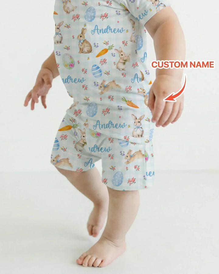 Zweiteiliges Pyjama-Set mit kurzen Ärmeln und Shorts im Sommer-Design