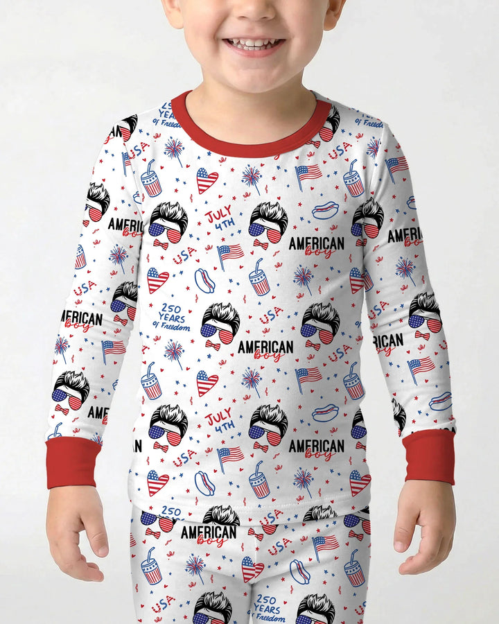 Zweiteiliges Langarm-Pyjama-Set mit Sommerfrüchten