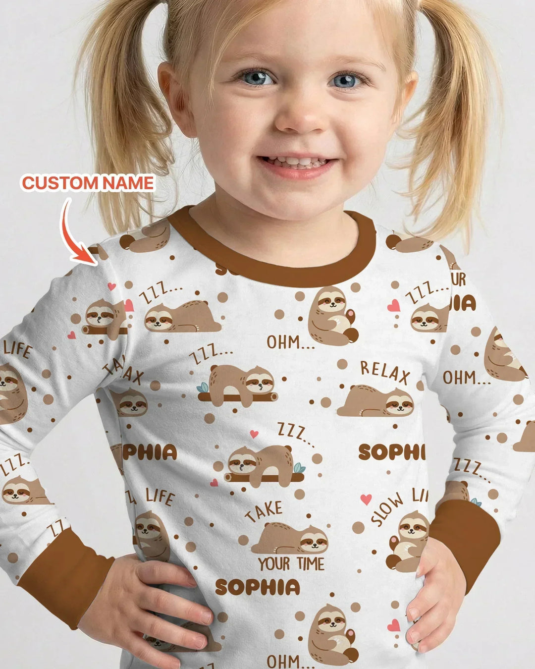 Zweiteiliges Langarm-Pyjama-Set mit Sommerfrüchten