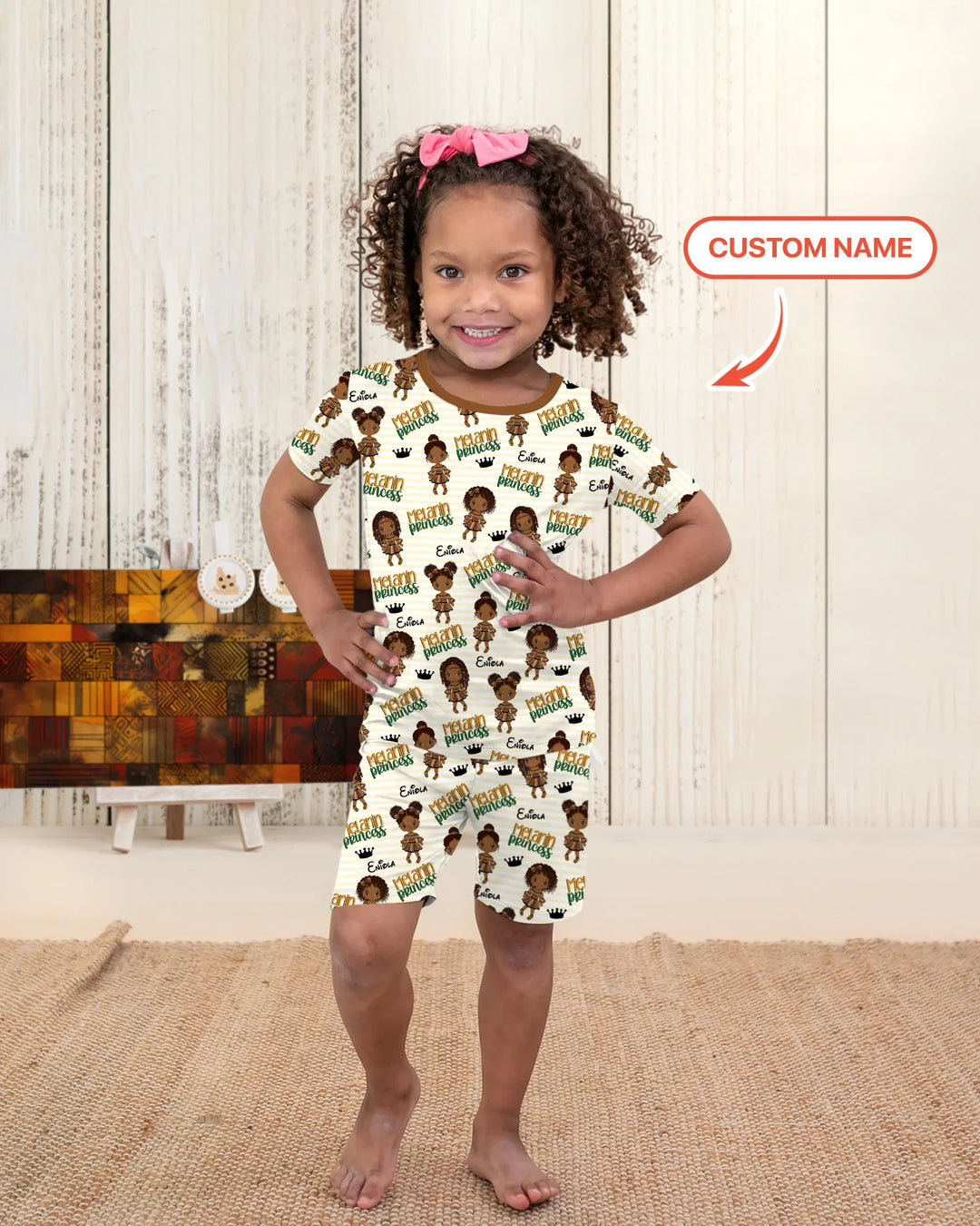 Zweiteiliges Pyjama-Set mit kurzen Ärmeln und Shorts im Sommer-Design