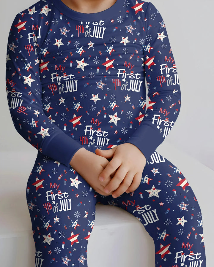 Zweiteiliges Langarm-Pyjama-Set mit Sommerfrüchten