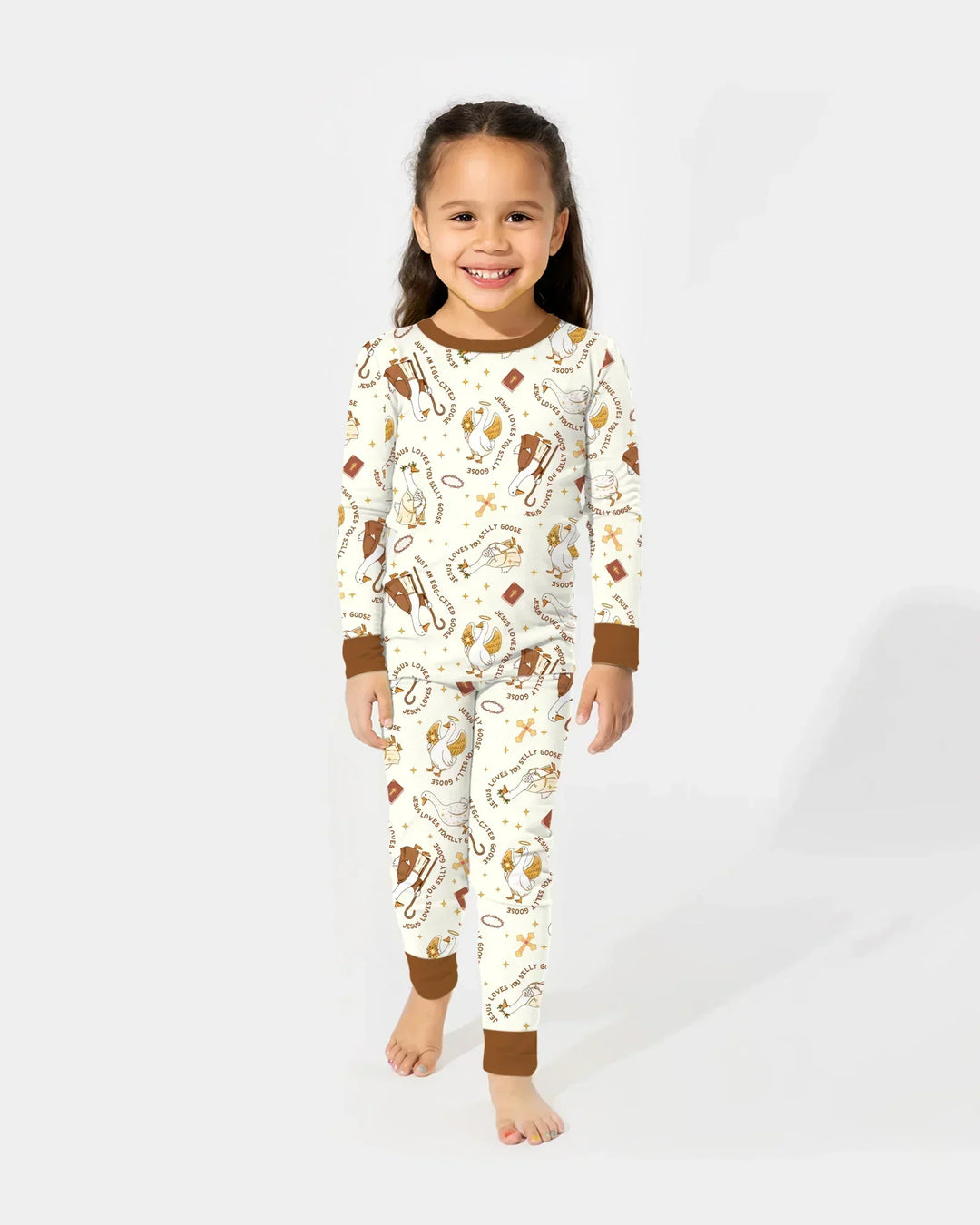 Zweiteiliges Langarm-Pyjama-Set mit Sommerfrüchten